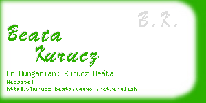 beata kurucz business card
